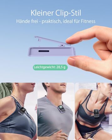 MP3-плеєр YOTON з Bluetooth 5.2, Hi-Fi звук, FM-радіо, диктофон, регулятор гучності, навушники, підтримка SD до 128 ГБ, фіолетовий