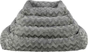 Ортопедичне собаче ліжко TRIXIE Vital Loki 65x50 см - м'яке ліжко з Memory Foam для собак, сірого кольору, розмір L