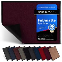 Привідний килимок для бруду Jan Max — універсальний килимок для входу всередині та зовні, антрацит/чорний, 5 розмірів