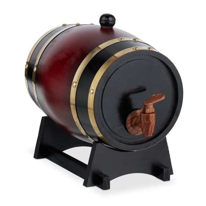 Relaxdays Small Wooden Barrel, 2.2 Liters