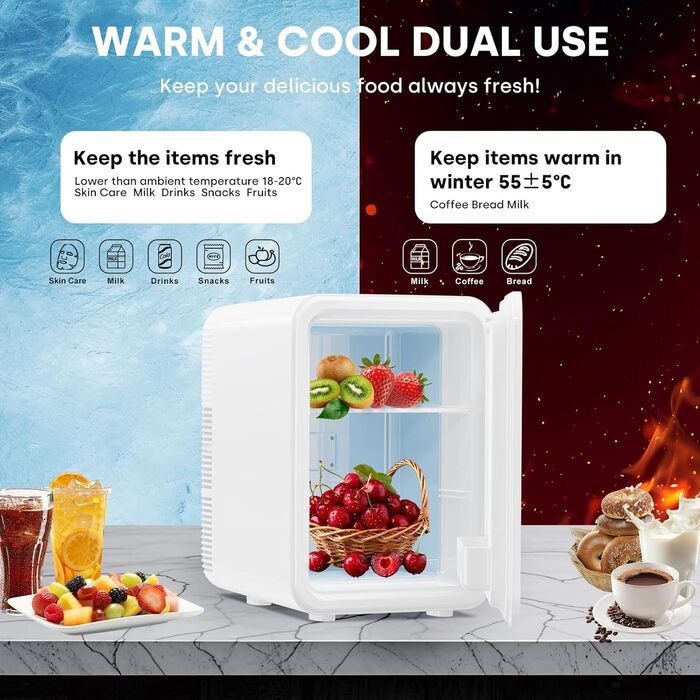 Mini холодильник Enventor 10L: компактний, тихий, з двозонним охолодженням (12V/220V) для авто, кімнати, офісу