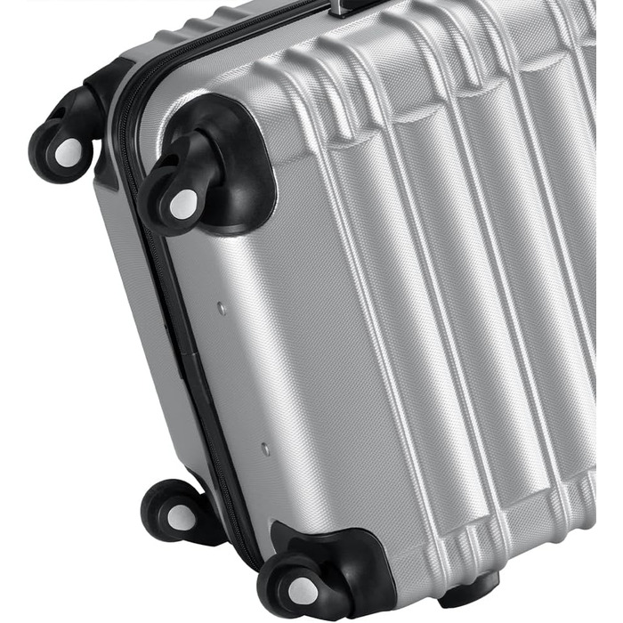 Набір валіз ABS S-M-L-XL з телескопічною ручкою та кодовим замком, срібний