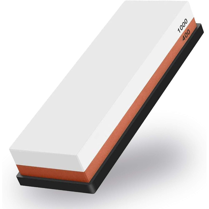 Набір для заточування ножів Emsmil 2-в-1 з зернистістю 400/1000, двосторонній, професійний, з антиковзким силіконовим основанням