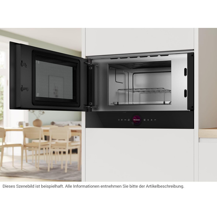 Вбудована мікрохвильова піч Bosch Serie 8 з грилем, 800 Вт, 38x50 см, LED-Touchdisplay, лівий відкривання дверцят