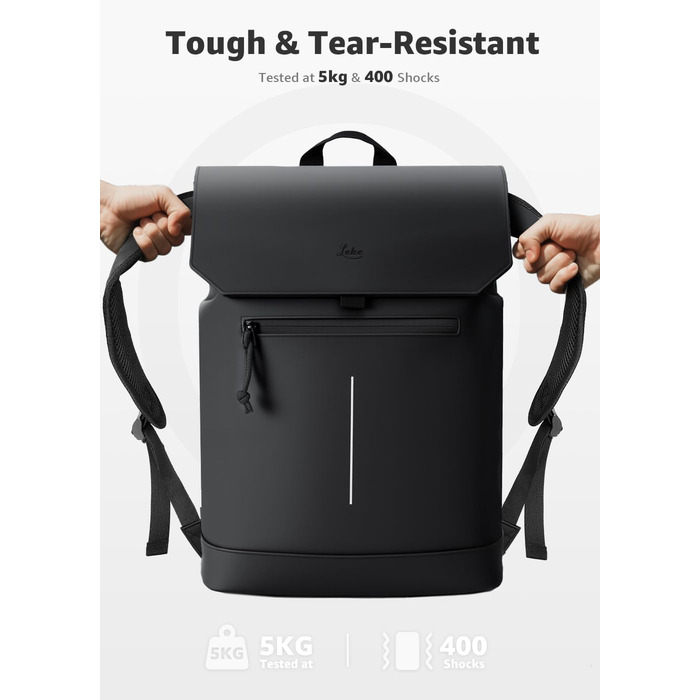 Чоловічий та жіночий рюкзак з матового шкірозамінника з відділенням для ноутбука 15,6