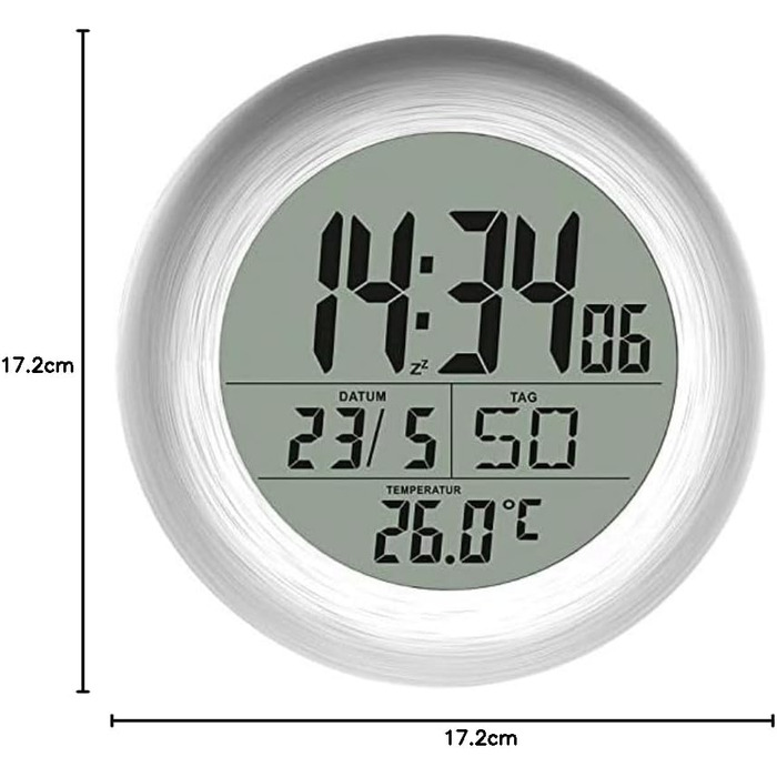 infactory Bathroom Radio Clock: Digital Bathroom Radio Wall Clock with Thermometer, Aluminum, Suction Cups, IP24 (Bathroom Radio Clock Digital, Clock, Gift Ideas)