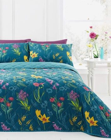 Комплект постільної білизни Dreams & Drapes Ingrid, блакитно-зелений, легкий у догляді (односпальний)