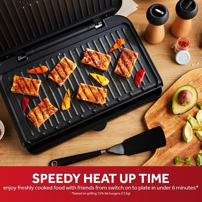 George Foreman 25800 Large Grill with Grill Plate, Cooktop & Toaster - Fast Heating & Easy Cleaning
