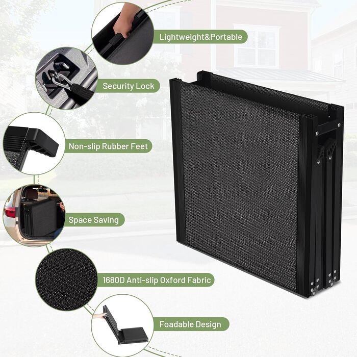 IKIMI Voistino - широка та довга рампочка для собак та котів (180x50 см), портативна, складна, для авто, вантажівок, SUV