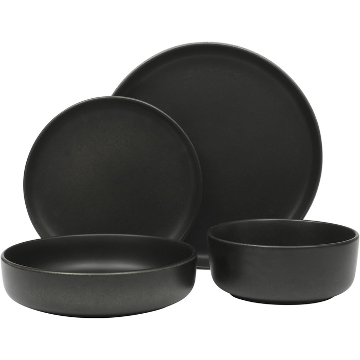 Набір посуду Gibson Soho Lounge Square (16 предметів, чорний) - кераміка, сервіз на 4 персони