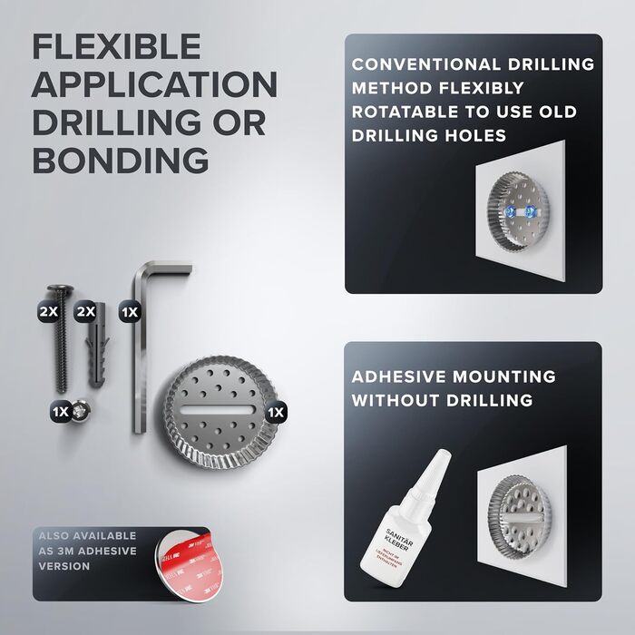 Настінна щітка для унітазу Oviar Finnkona | Чорна | Зі змінним насадком | З вентиляцією | З нержавіючої сталі з порошковим покриттям