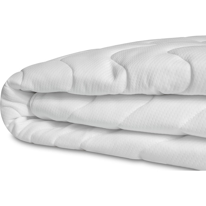 BONEX Fontana Mattress Cover, Polyester, White, 90x200 cm, 19-21 cm Height