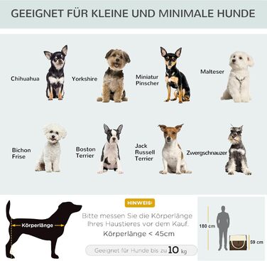 PawHut Транспортна переноска для собак та котів, рюкзак для тварин, водонепроникна сумка-переноска з подушкою, 70 x 51 x 59 см, Колір: Кофе