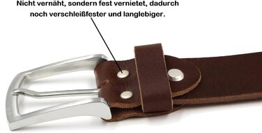 Чоловічий шкіряний ремінь Volmer® з натуральної шкіри буйвола, ширина 38 мм, колір коричневий, регульований, #Br007-02, обхват поясу 95 см, загальна довжина 110 см