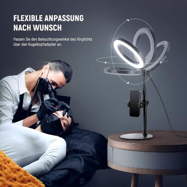 NEEWER Кольцеве світло 80 см 18 Вт з штативом та тримачем для телефону, для iPhone, стрімінгу, відеоконференцій, Zoom, RH8B