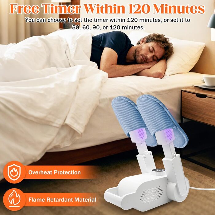 Електричний сушильник для взуття Herbst: 3 режими, таймер, антибактеріальний, для дитячого та гірськолижного взуття