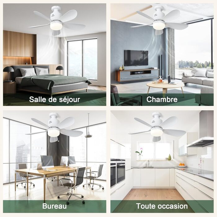 Стеляний вентилятор з підсвіткою, 53 см, з пультом дистанційного керування та таймером, 4 швидкості, регулювання температури кольору 3000K-6500K