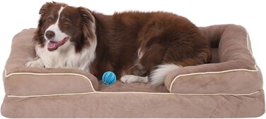 Зручне ортопедичне ліжко для собак середніх порід, хакі, 75x50x15 см. Легко миється, з неслизьким дном
