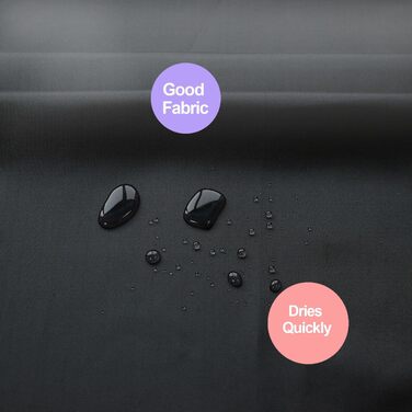 Штора для душу YISURE 150x150 см чорна, текстильна, поліестер, з металевими люверсами, машинне прання