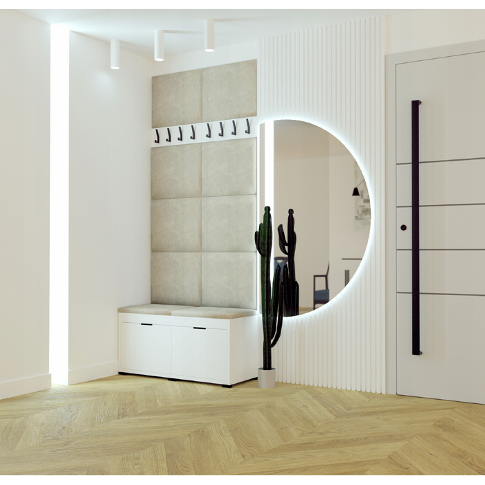 Обувниця з сидінням MG Meble Grzybek, 100 x 50 x 37 см, біла