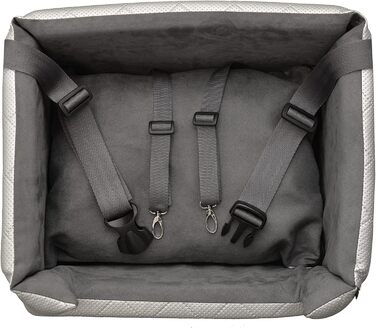 Автокрісло для собак та котів | Чорний велюр | 57x50 см | Зручне автоліжко для тварин