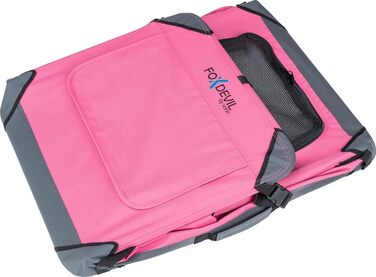 Foxdevil® Складана переноска для собак та котів середніх порід – переноска для тварин у машину та дім (світло-рожевий, M)