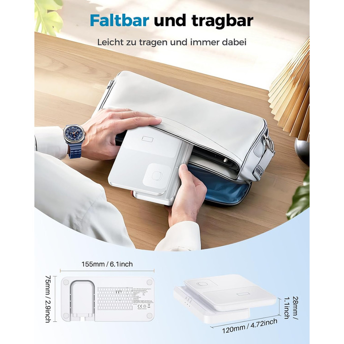 Бездротова зарядка EGV 3-в-1 для Samsung Galaxy S25 Ultra/S24/S23, Z Fold/Flip 7/6, Buds, Watch Ultra/8/7 - без адаптера