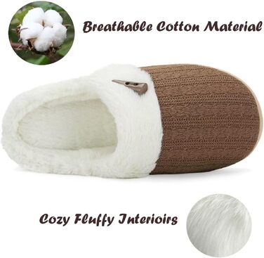 Домашні тапочки для жінок NineCiFun з меморі-піною, пухнасті, для дому та вулиці, антиковзкі, з теплим плюшевим підкладкою, сірі (світло-сірі) (38/39 EU, Коричневий)