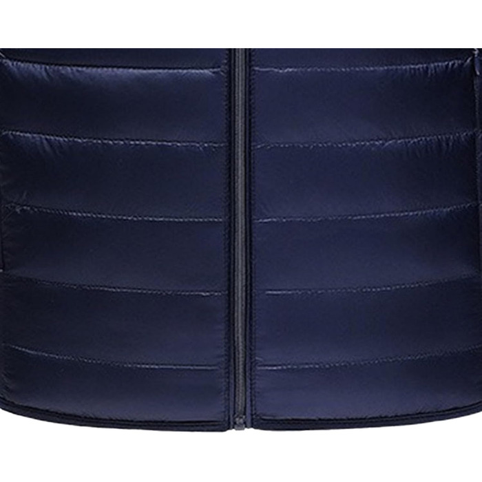 Чоловіча жилетка з пуху, утеплена, стегана, для активного відпочинку, водовідштовхувальна, без рукавів (Синій, XXL)