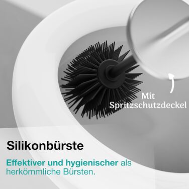 Настінна щітка для унітазу з силікону та металу - Klobürste Wandmontage - WC3680