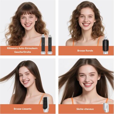 Air Styler: 5-в-1 Мультистайлер для волосся - фен-щітка, 800W, для об'єму, локонів, випрямлення та сушіння (Золотий)