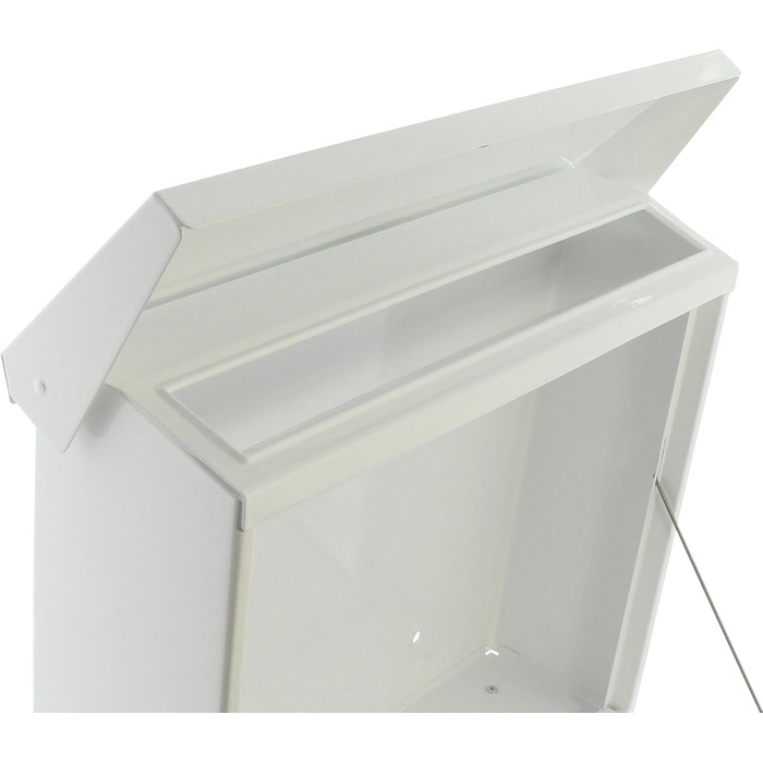 Поштова скринька Burg Wächter Vario ANT з газетницею та табличкою для імені, оцинкована сталь, формат DIN C4, 2 ключі, біла