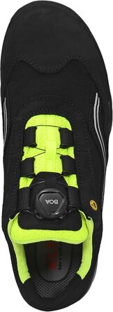 Черевики безпеки ELTEN AMBITION BOA Low ESD S2, чоловічі, шкіра/текстиль, сталевий капок, легкі, спортивні, чорний/жовтий, розмір 44