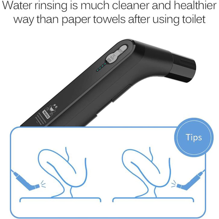 Portable Bidet Travel Bidet Sprayer, Electric Bidet, Portable Jet for Toilet, Bathroom and Outdoor Hiking, Muslim Shower Sprayer with 2.3 Liter Water Tank (Black, 2.3 Liter)