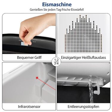 Машина для приготування льоду COSTWAY 2L, 15 кг/24 год, з LED-підсвічуванням та лопаткою