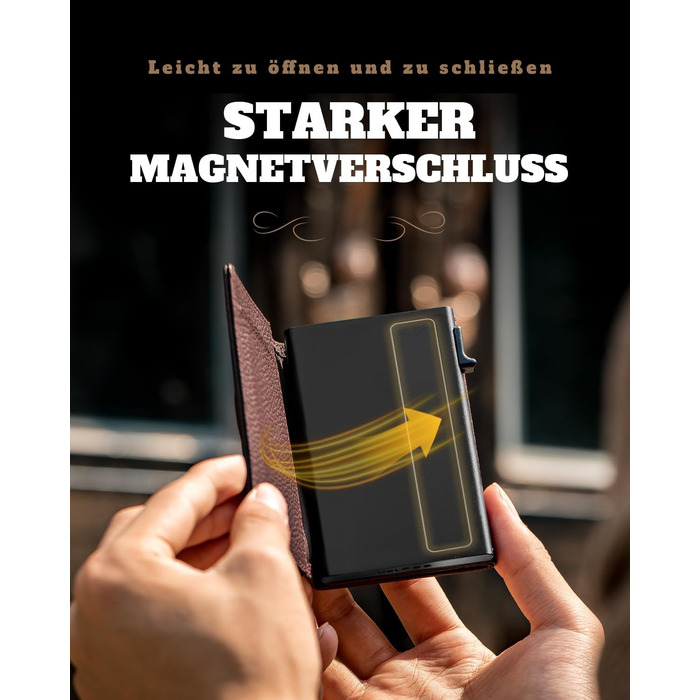 Чоловічий гаманець DODENSHA® MagSnap з RFID захистом та відділенням для AirTag, картхолдер, гаманець на 10+ карт, з відділенням для монет, фіолетовий (Lila-togo)