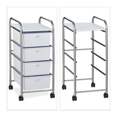 Relaxdays Rolling Cart with 4 Drawers