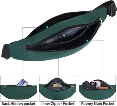 Гірчатка на пояс для чоловіків та жінок, спортивна сумка-крейсер, поясна сумка для подорожей, прогулянок з собакою, на вулицю (оливковий)