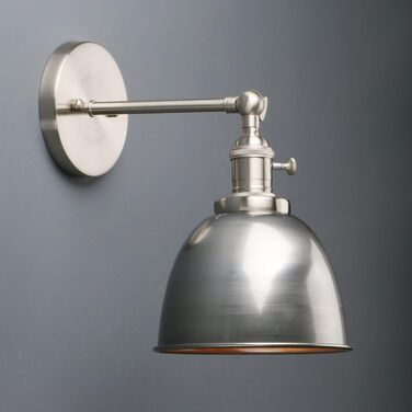 Phansthy 2-Piece Wall Light with Metal Shade Wall Lamp Industrial Design, Interior Vintage Loft Wall Lamp E27 max. 40W for Living Room Bedroom Office Kitchen Hallway (White) (Clear Lacquer)