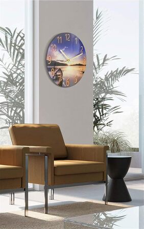 RAILONCH Silent Wall Clock Modern Design Wall Clock No Ticking for Living Room, Kitchen, Office and Bedroom (F)