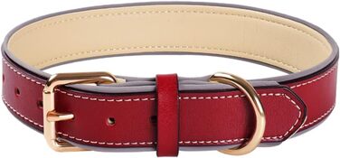 Відбиваючий поводок для собак, регульований, м'який, для малих, середніх та великих собак (довжина 46-56 см), червоний, S