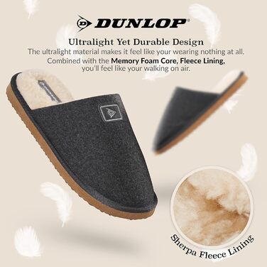 Тапочки чоловічі Dlop з антиковзкою підошвою та плюшевою підкладкою (42 EU, темно-сірий)