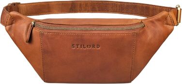 STILORD 'Pino' Елегантна поясна/грудна сумка з натуральної шкіри для жінок та чоловіків. Компактна, вінтажна, в стилі 'Pino', колір: кара-коньяк