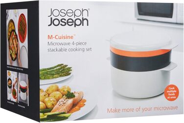 Набір посуду для мікрохвильової печі Joseph Joseph M-Cuisine, 4 предмети, стійкий до нагрівання, оранжевий, штабельований