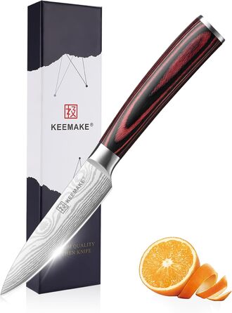 KEEMAKE Набір професійних кухонних ножів з нержавіючої сталі з захистом леза. Шарф кухарський ніж універсальний для м'яса, овочів, риби (овочечистка 8.9 см)