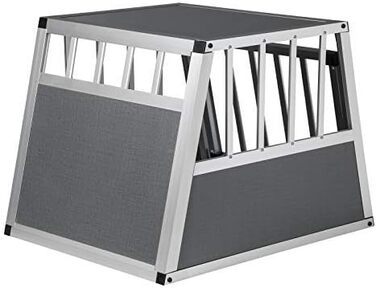 Транспортна переноска для собак та котів EUGAD, алюміній, 54x69x51 см, сіра