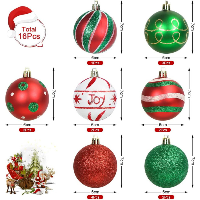 Набір ялинкових прикрас Bluelves, 16 шт, рожеві кулі 6 см, пластик