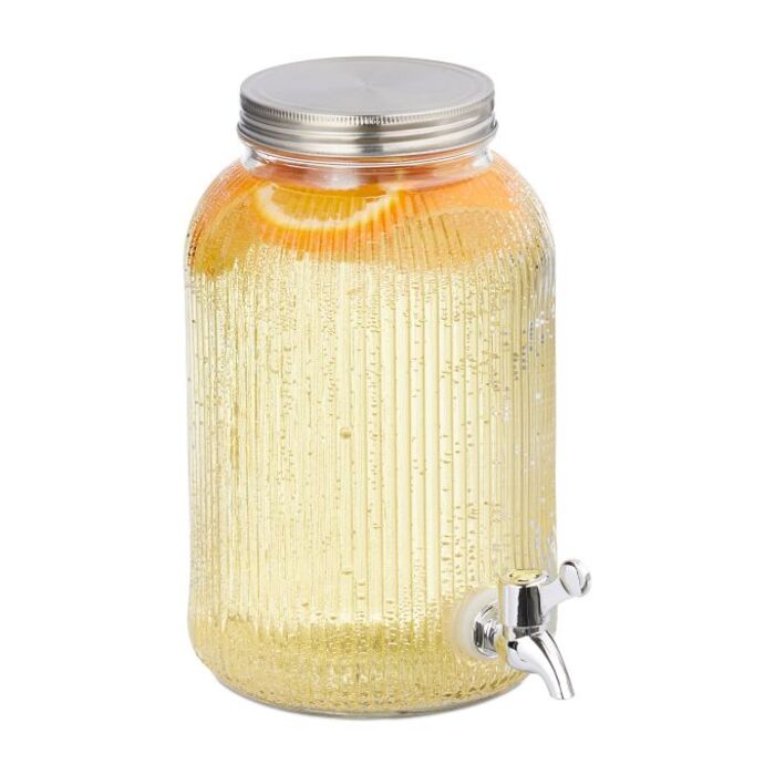 Relaxdays Drink Dispenser, Ribbed Design
