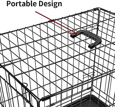 Металевий вольєр для собак Bunny Business, складна конструкція, 2 двері, пластик, XL, 107x69x76 см