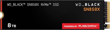 SSD WD_BLACK SN850X 8TB NVMe PCIe Gen4 - ігровий накопичувач, 7300 МБ/с читання, 6300 МБ/с запис